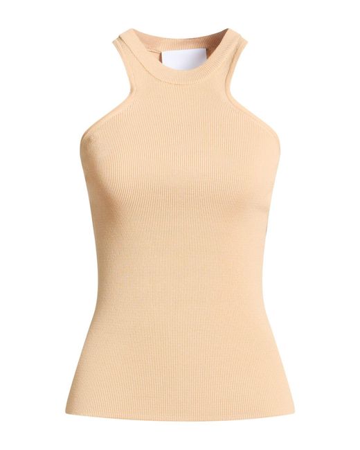 Erika Cavallini Semi Couture Natural Tank Top Viscose, Polyamide