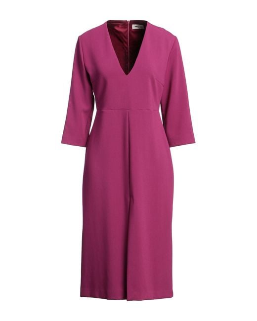Ottod'Ame Purple Fuchsia Midi Dress Polyester, Viscose, Elastane