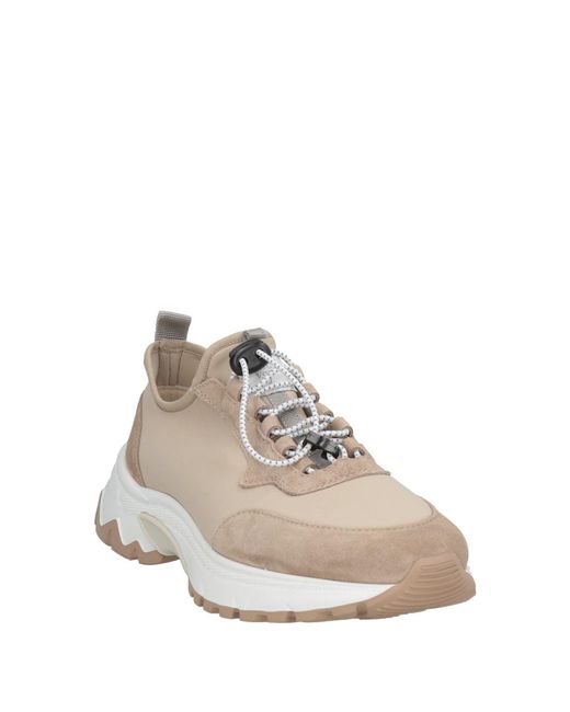 Eleventy White Sneakers Leather, Textile Fibers