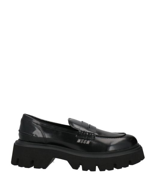 MSGM Black Loafers Leather for men