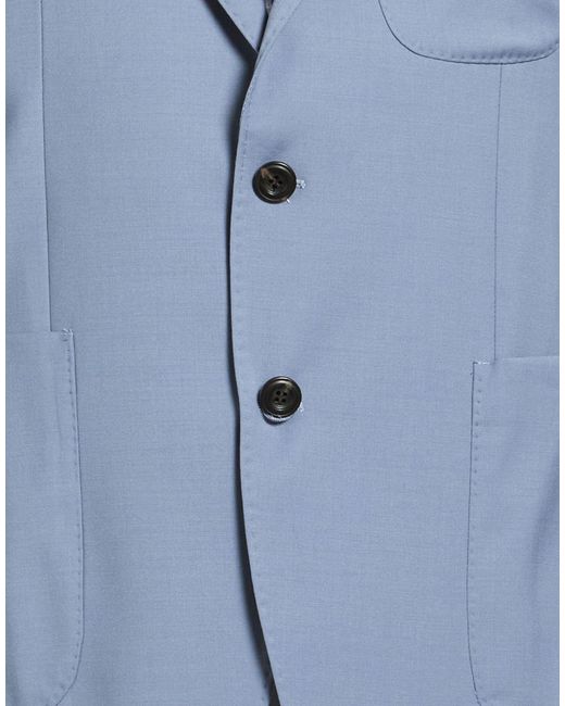 Messagerie Blue Blazer Polyester, Wool, Elastane for men