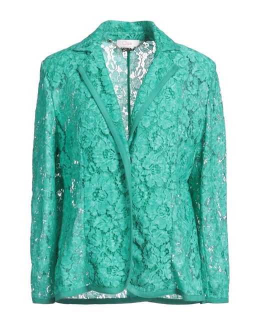 Clips More Green Blazer Polyamide, Cotton, Viscose
