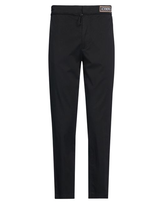 Iceberg Black Pants Cotton, Elastane for men