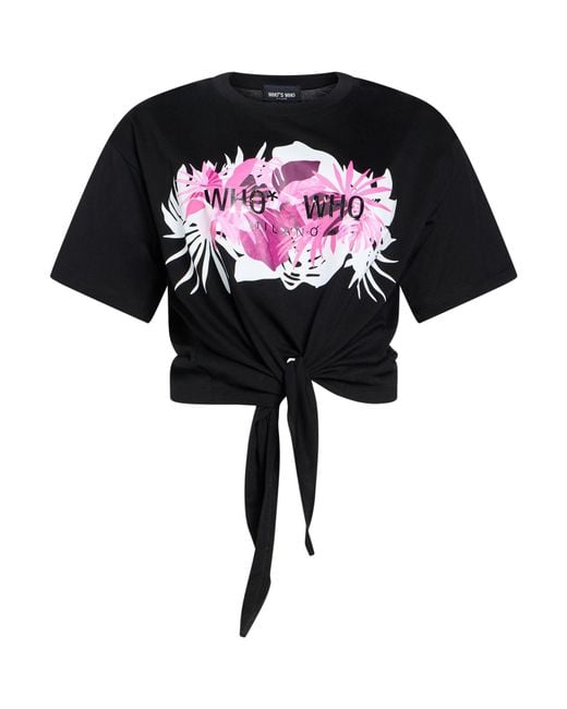 Who*s Who Black T-Shirt Cotton