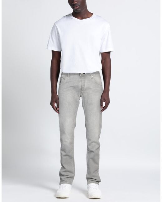 Hand Picked Gray Jeans Cotton, Elastane for men