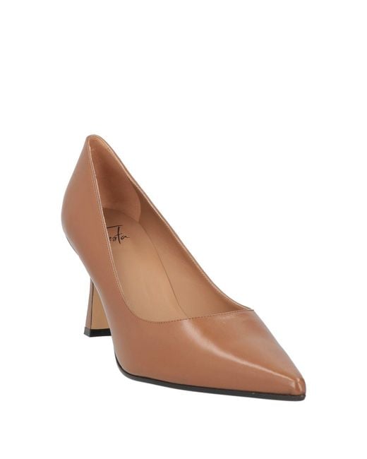 Roberto Festa Brown Camel Pumps Soft Leather