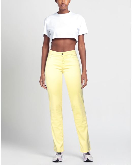 Jacob Cohen Yellow Pants Lyocell, Cotton, Elastane