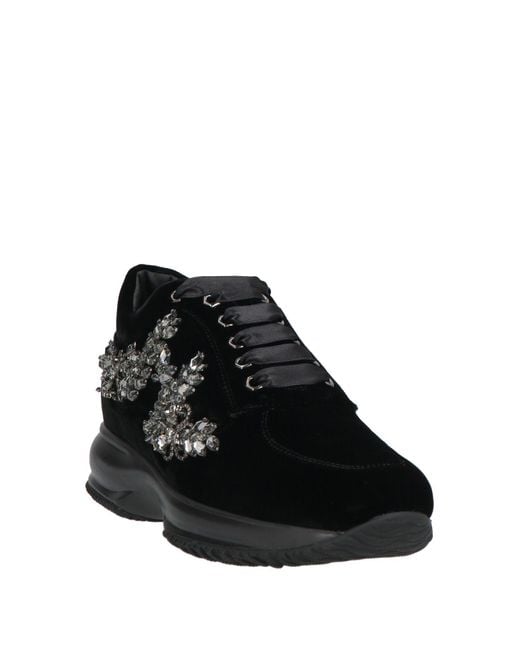 Hogan Black Sneakers Textile Fibers