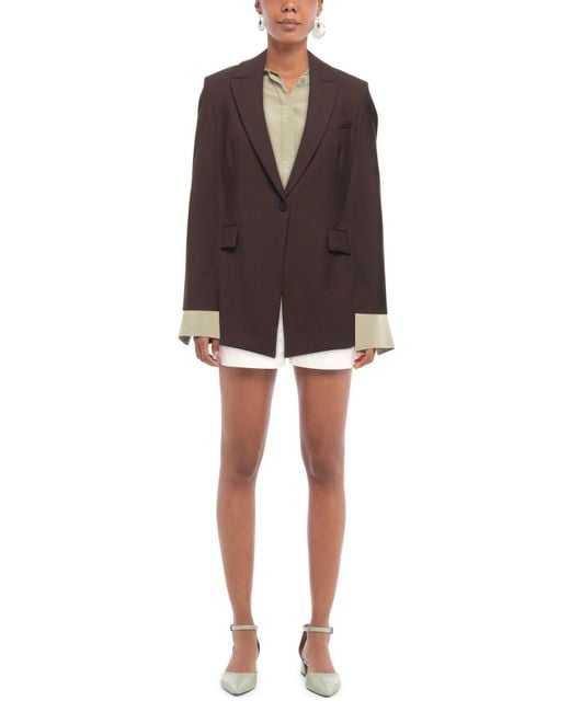 Theory Brown Blazer Wool, Elastane