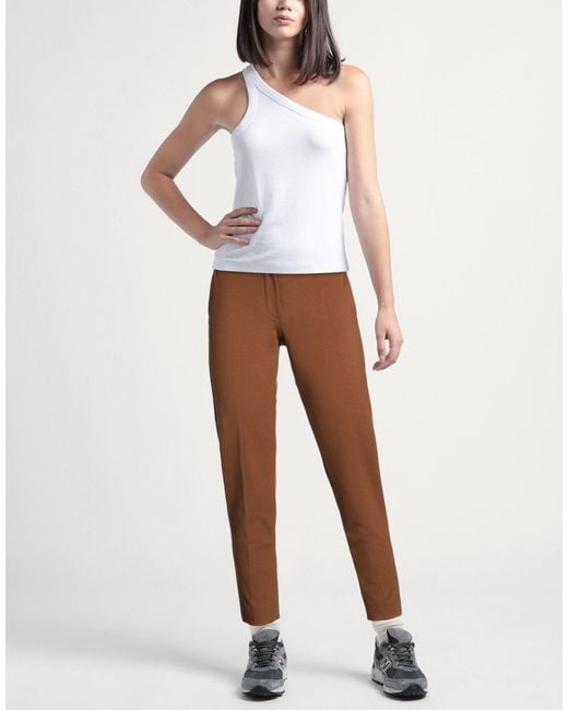 Max Mara Brown Pants Viscose, Polyamide, Elastane