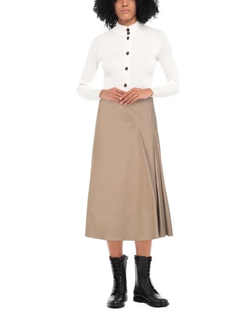 Dior Natural Sand Midi Skirt Cotton, Elastane