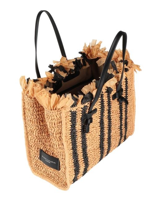 Gianni Chiarini Brown Apricot Handbag Paper, Polyurethane