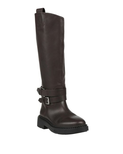 Ash Black Dark Boot Leather
