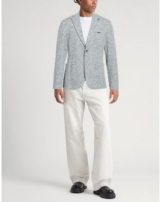 Bob Blue Blazer Cotton, Polyester, Linen for men