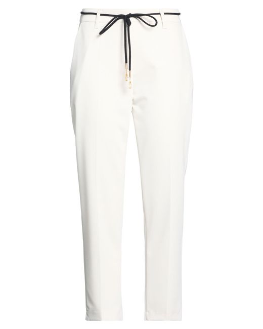 LANACAPRINA White Pants Polyester, Viscose, Elastane