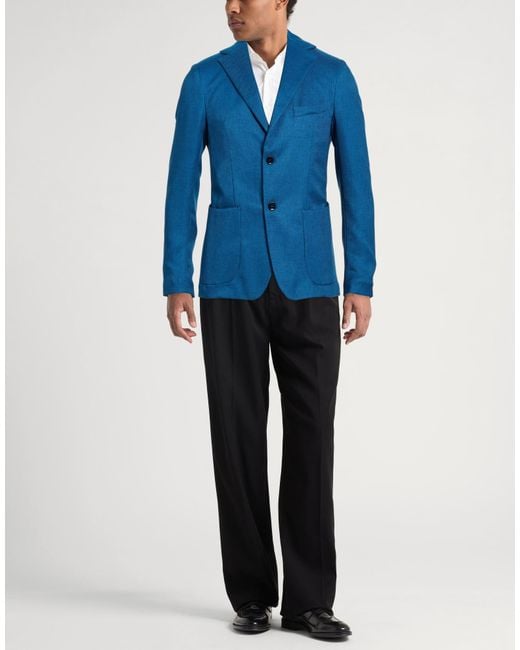 Takeshy Kurosawa Blue Blazer Polyester, Viscose, Wool, Elastane for men
