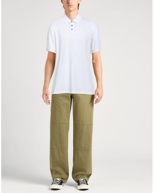 Alpha Studio White Polo Shirt for men