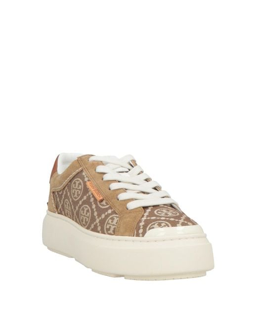Tory Burch Brown Sneakers Leather, Textile Fibers