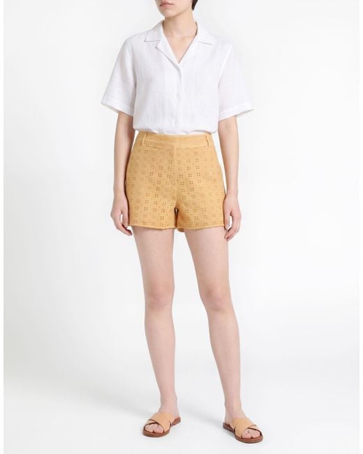 120% Lino Natural Mustard Shorts & Bermuda Shorts Linen