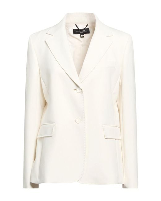 Weekend by Maxmara White Blazer Polyester, Viscose, Elastane