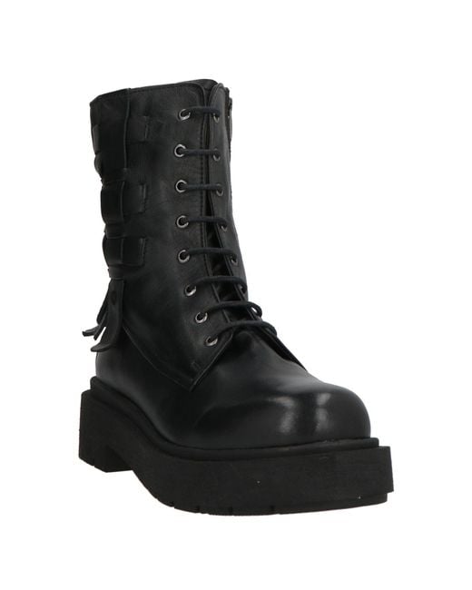 Inuovo Black Ankle Boots Leather