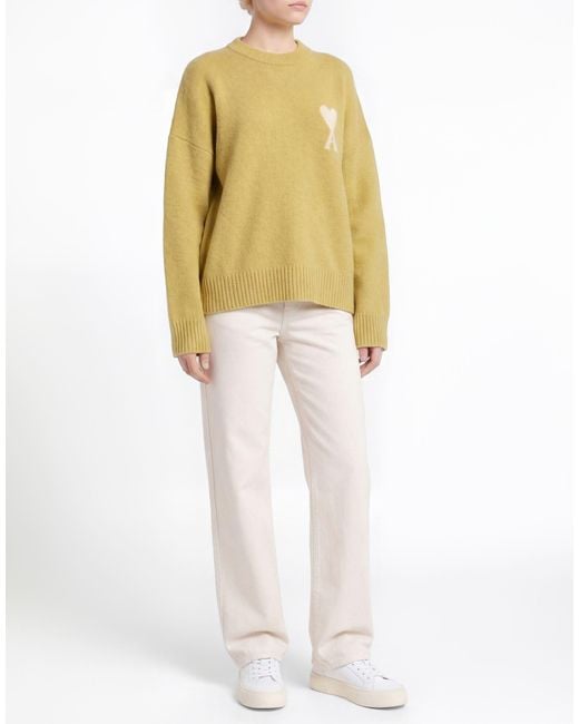 AMI Yellow Lime Sweater Alpaca Wool, Wool, Polyamide, Elastane