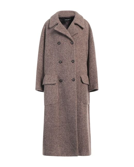 Dolce & Gabbana Brown Coat Alpaca Wool, Polyamide