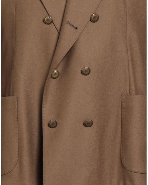 Santaniello Brown Blazer Wool, Polyamide, Virgin Wool, Elastane for men