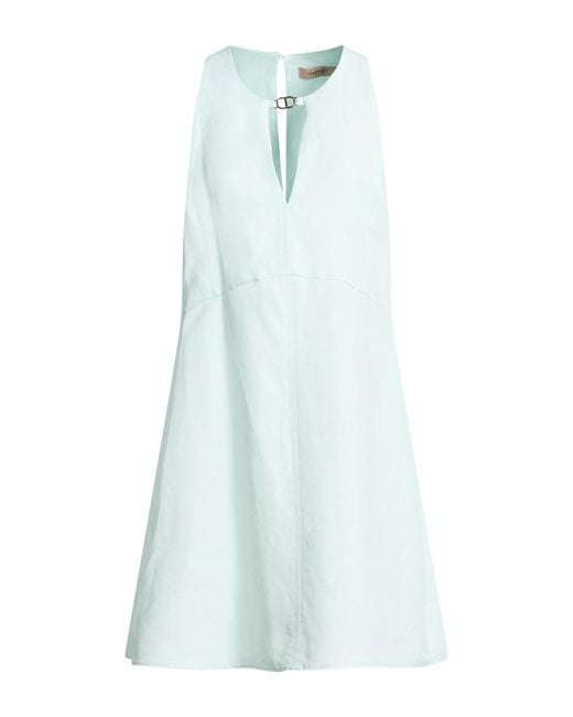 Twinset Blue Light Mini Dress Viscose, Linen