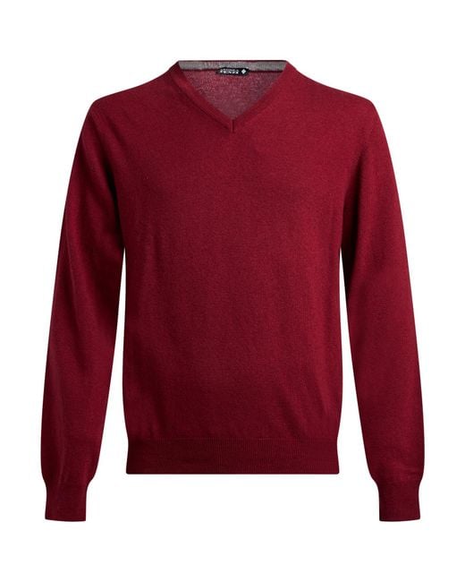 Andrea Fenzi Red Sweater Merino Wool, Viscose, Nylon, Cashmere for men