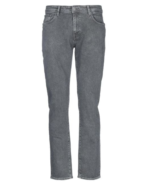SELECTED Gray Charcoal Jeans Cotton, Elastane for men