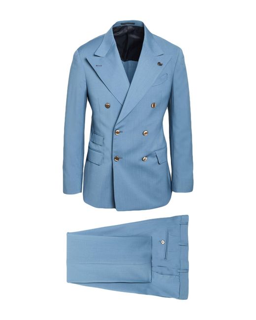 Gabriele Pasini Blue Slate Suit Virgin Wool for men