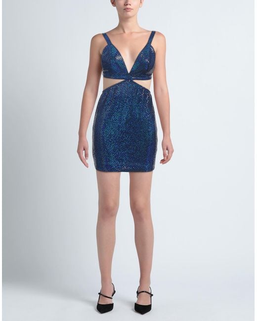 ViCOLO Blue Mini Dress Nylon, Polyester, Elastane