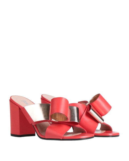 Pollini Red Sandals