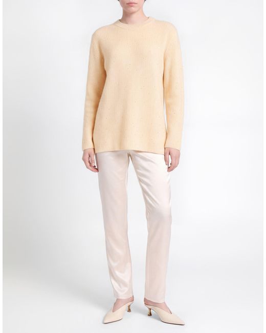 Fabiana Filippi Natural Apricot Sweater Virgin Wool, Silk, Cashmere, Alpaca Wool, Polyester