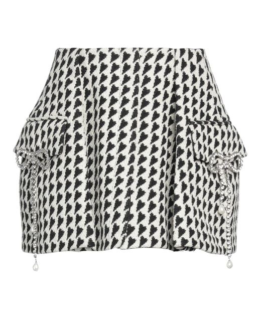 Area Black Mini Skirt Virgin Wool, Cotton, Polyamide