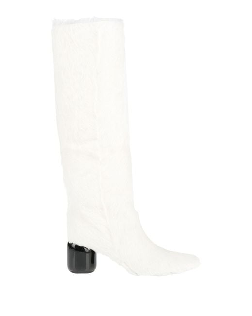 Jil Sander White Ivory Boot Goat Skin