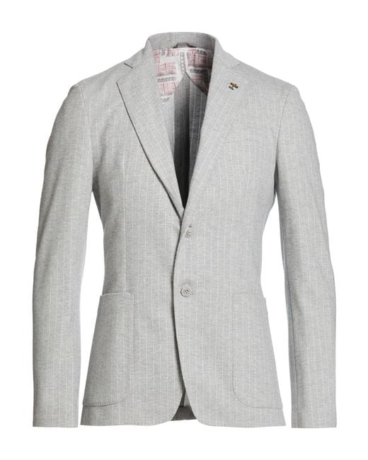 Havana & Co. Gray Light Blazer Polyester, Viscose, Elastane for men