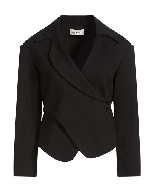 MEIMEIJ Black Blazer Viscose, Polyamide, Elastane