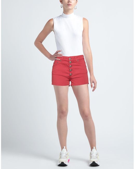 Dondup Red Denim Shorts