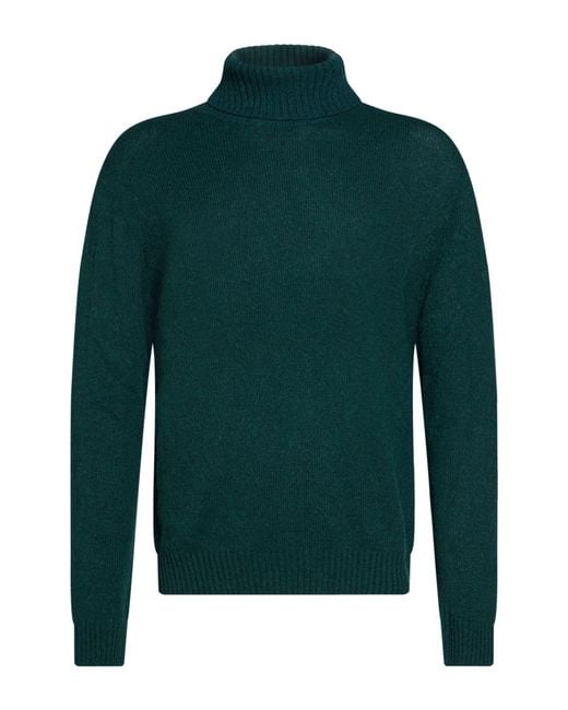Zanone Green Turtleneck Alpaca Wool, Polyamide for men