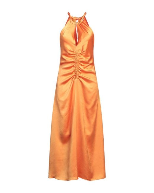 Sandro Orange Maxi Dress Polyester
