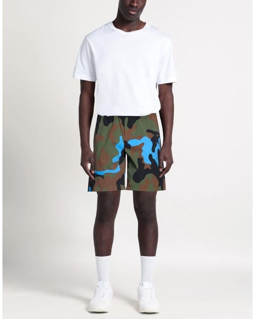 PMDS PREMIUM MOOD DENIM SUPERIOR Green Military Shorts & Bermuda Shorts Polyamide, Elastane for men