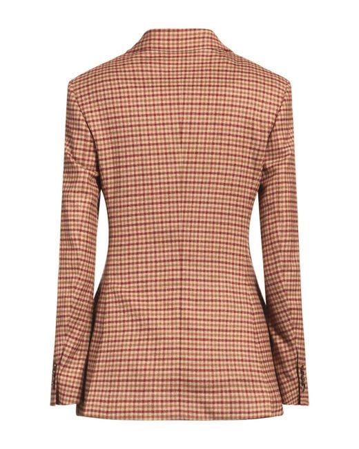 Max Mara Brown Burgundy Blazer Virgin Wool, Cashmere, Elastane