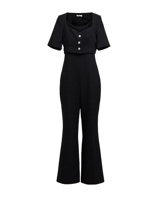 Sandro Black Jumpsuit Cotton, Viscose, Acrylic, Polyamide