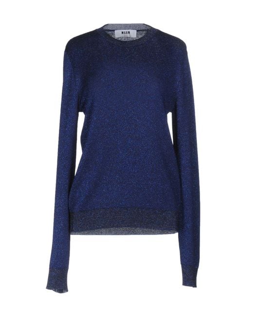 MSGM Blue Midnight Sweater Viscose, Polyester, Polyamide