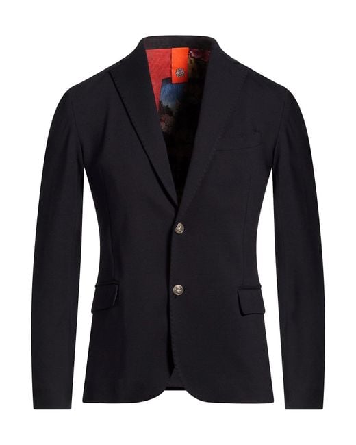 Bharnaba Black Midnight Blazer Viscose, Polyamide, Elastane for men