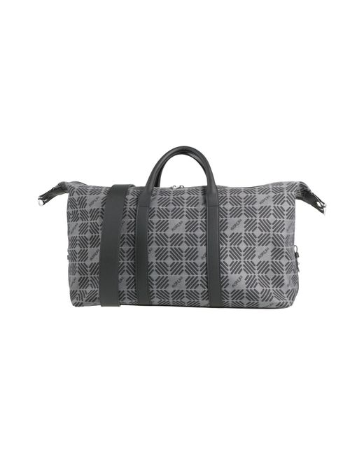 Moreau Paris Gray Duffel Bags Textile Fibers, Leather
