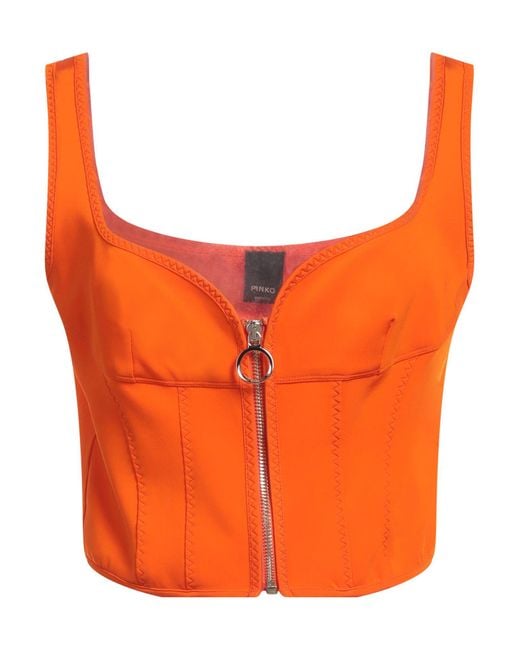 Pinko Orange Top Polyamide, Viscose, Elastane