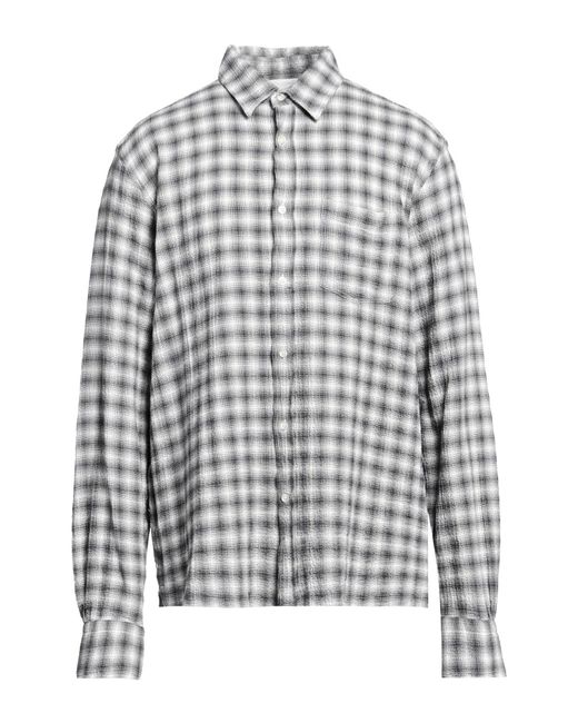 Officine Generale Gray Charcoal Shirt Cotton, Elastane for men